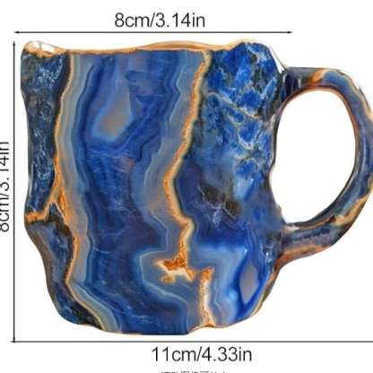 Doppelwandige Kaffeetasse in Mineraloptik – handgefertigt, mikrowellengeeignet – Bild 8