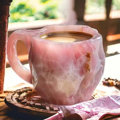 Doppelwandige Kaffeetasse in Mineraloptik – handgefertigt, mikrowellengeeignet – Bild 5