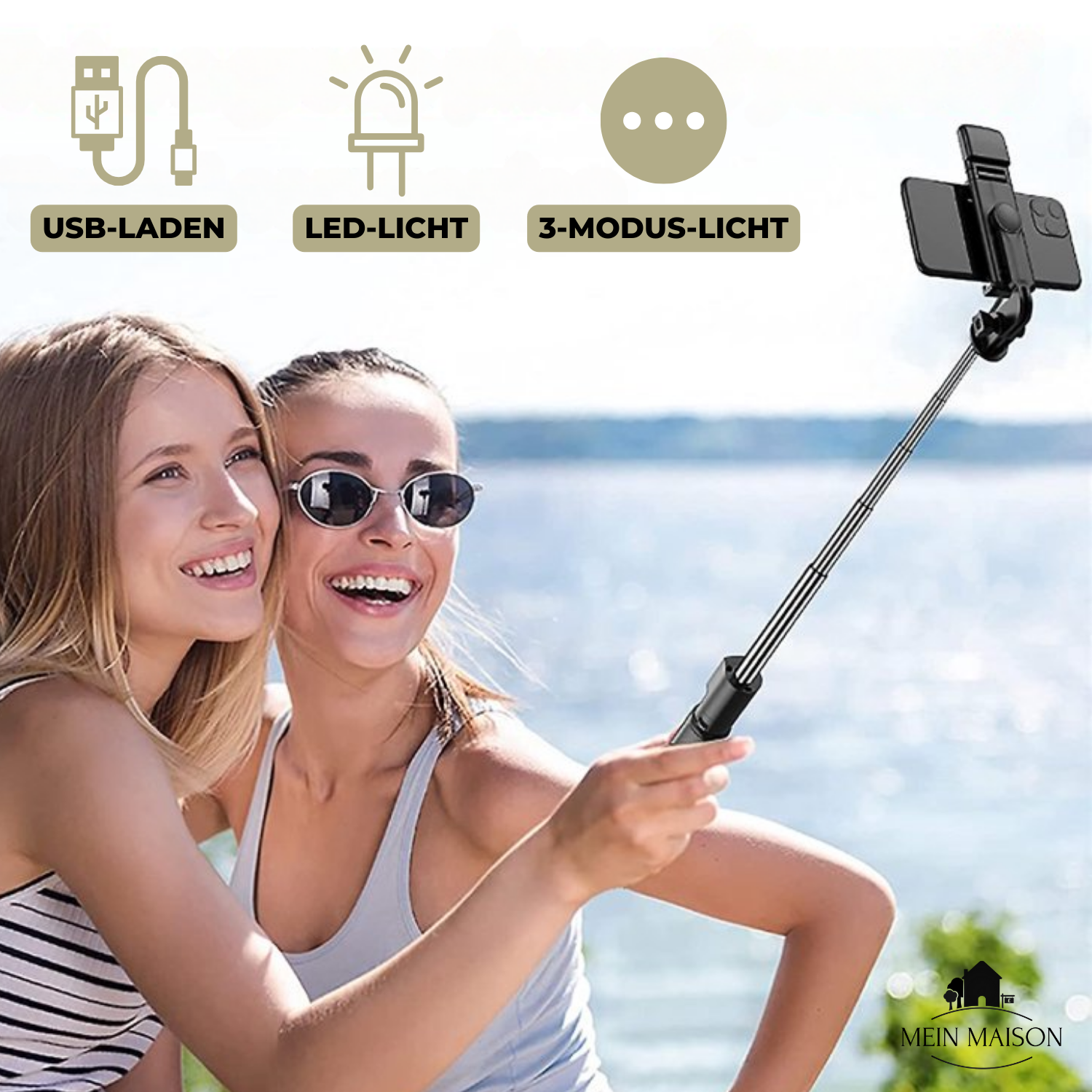 Selfie-Stick mit Stativ und Fernauslöser – zusammenklappbar – Bild 8