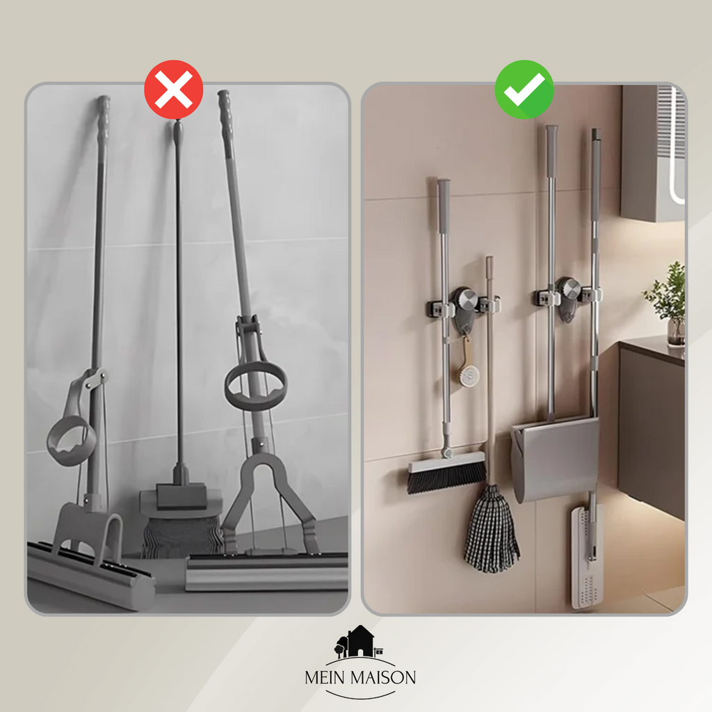 Halter für Besen und Wischer – klemmend, ohne Bohren – Bild 3