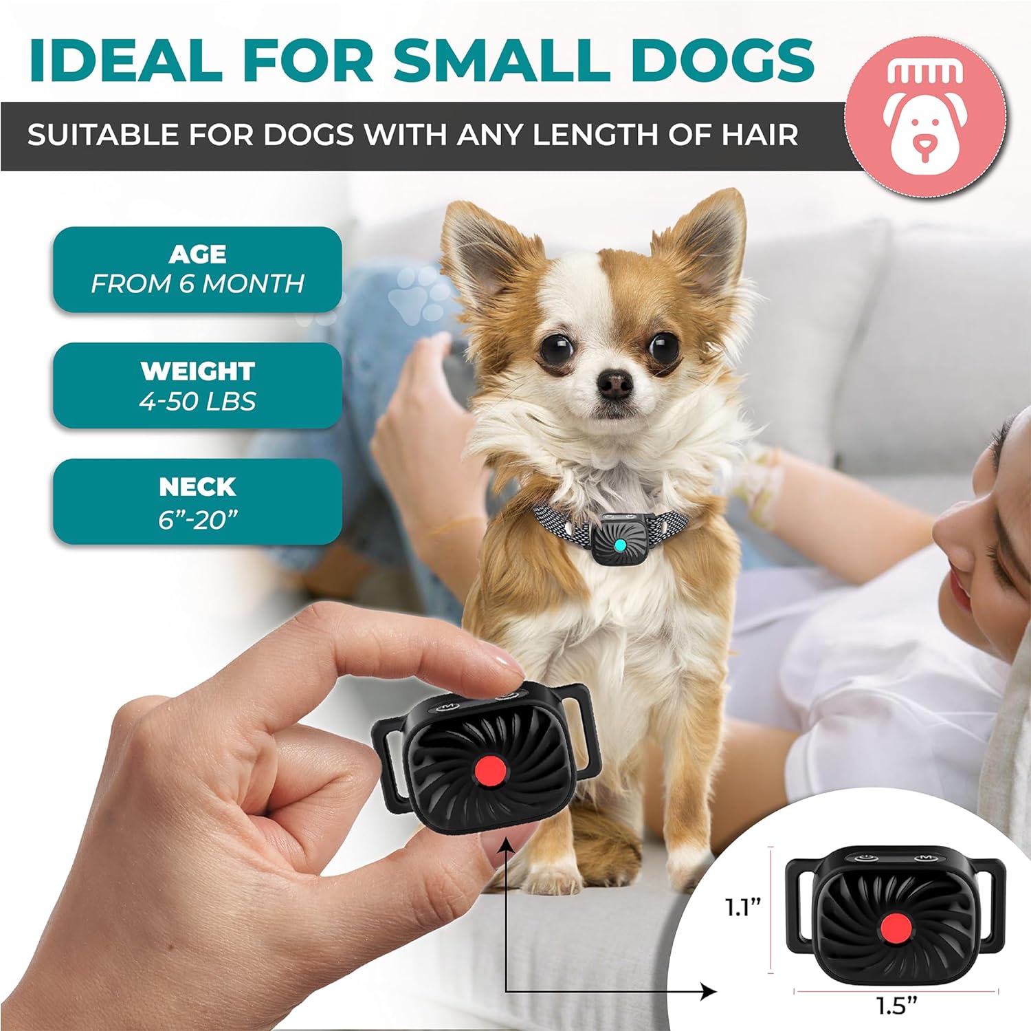 Erziehungshalsband für kleine Hunde – mit Ton und Vibration – Bild 2