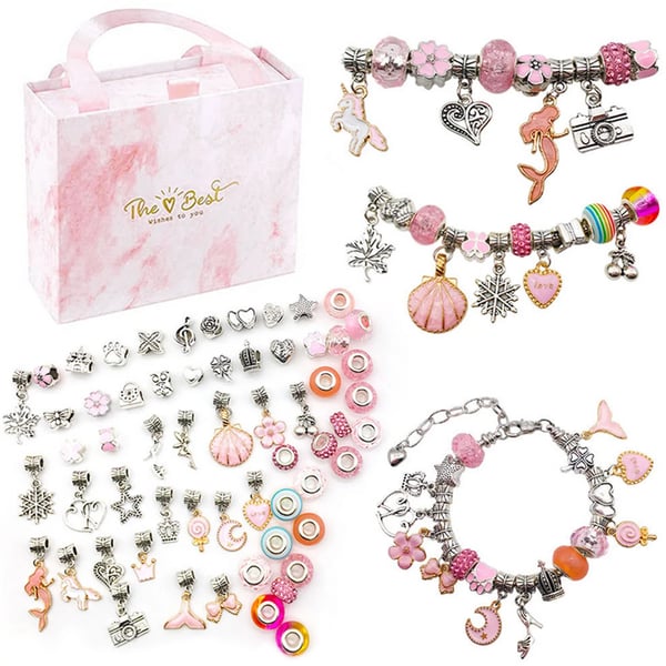 Bastelset für Armbänder – Perlen, Anhänger und Bänder – Bild 10