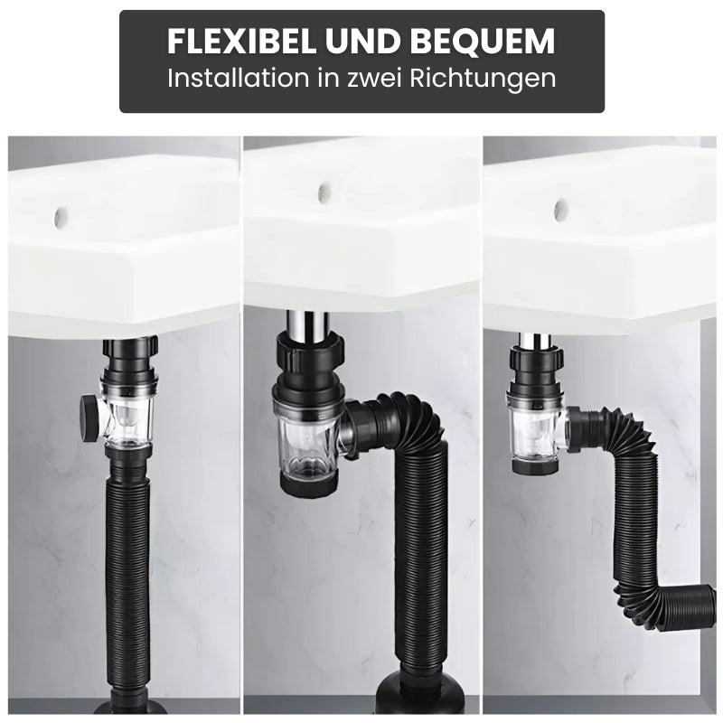 Geruchsstopp für den Waschbeckenablauf – flexibles Anschlussrohr – Bild 2