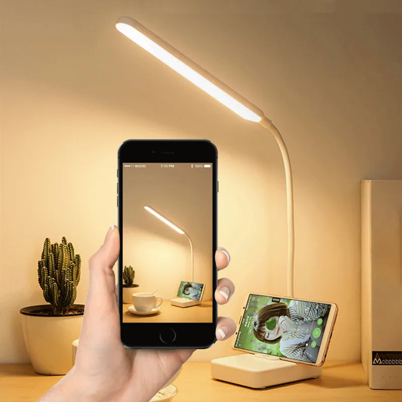 LED-Schreibtischlampe mit Telefonhalter – dimmbar – Bild 1