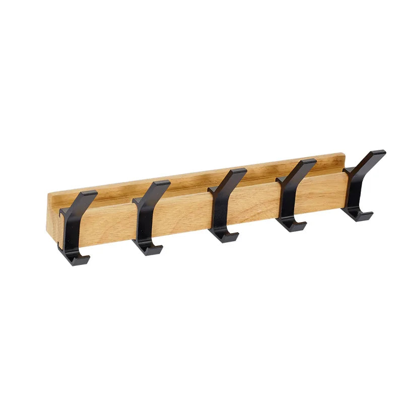 Wandgarderobe mit klappbaren Doppelhaken – Holz und Aluminium – Bild 4