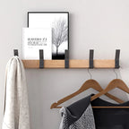 Wandgarderobe mit klappbaren Doppelhaken – Holz und Aluminium – Bild 3