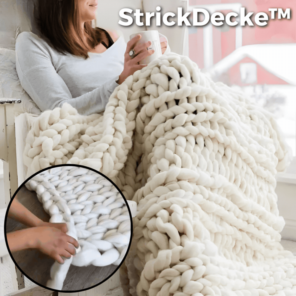 Grobstrick-Decke zum Selbermachen – Garn und Anleitung – Bild 1