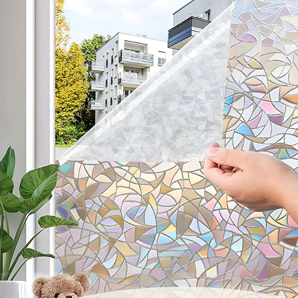 Fensterfolie mit Prismaeffekt – blickdicht, ohne Kleber – Bild 6