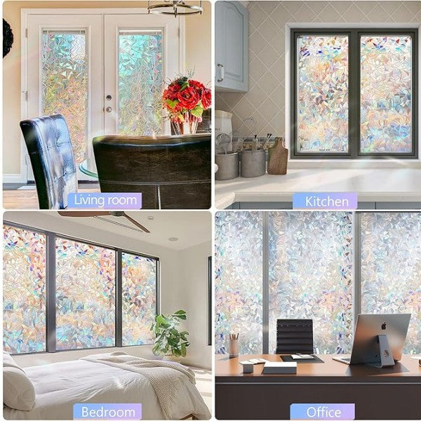 Fensterfolie mit Prismaeffekt – blickdicht, ohne Kleber – Bild 5