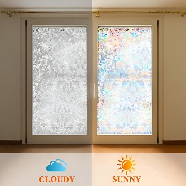 Fensterfolie mit Prismaeffekt – blickdicht, ohne Kleber – Bild 7