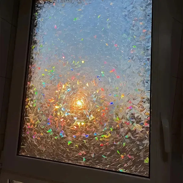 Fensterfolie mit Prismaeffekt – blickdicht, ohne Kleber – Bild 1