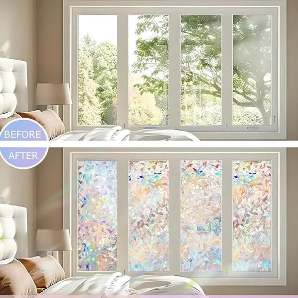 Fensterfolie mit Prismaeffekt – blickdicht, ohne Kleber – Bild 2
