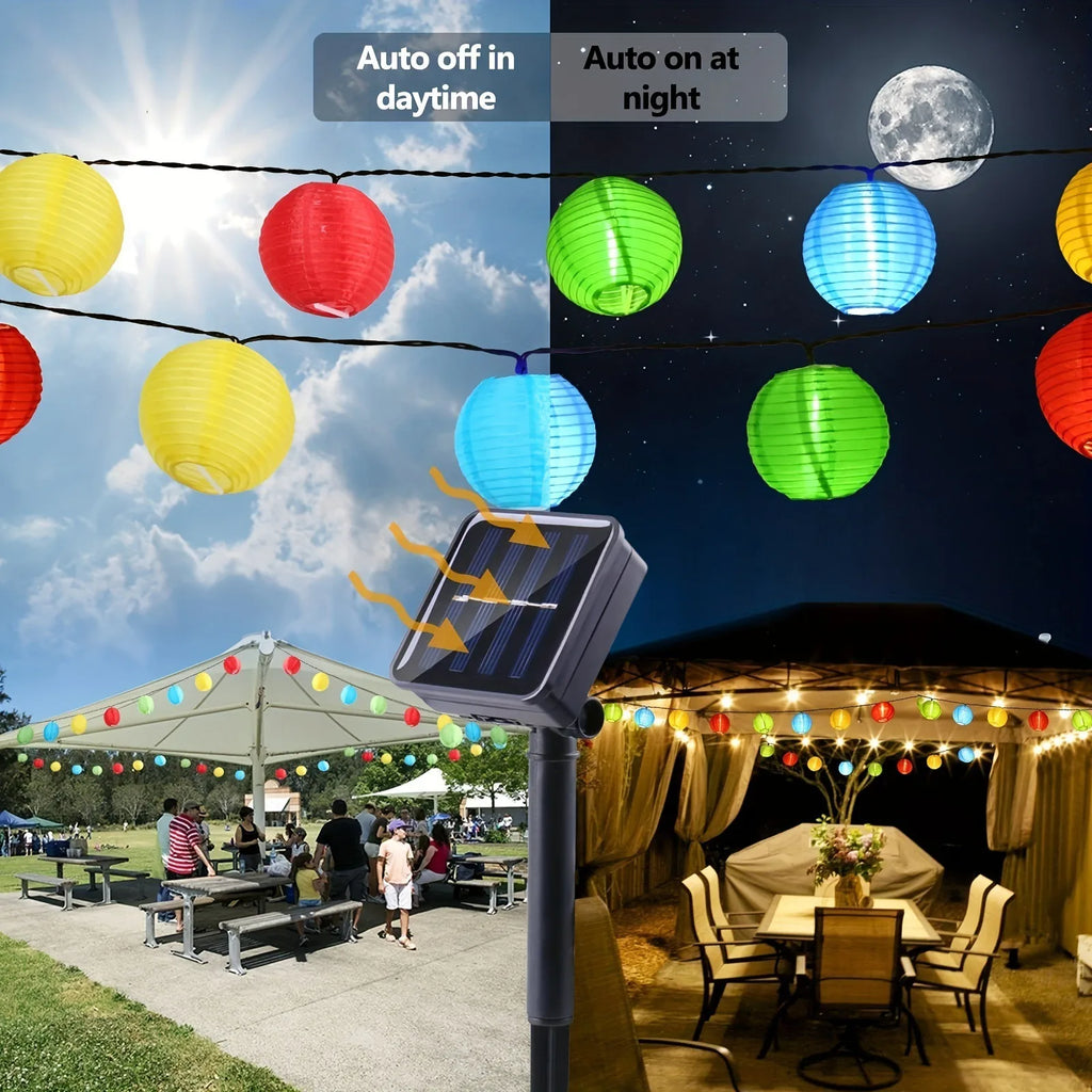 Solar-Lichterkette mit Laternen – wetterfest, acht Modi – Bild 4