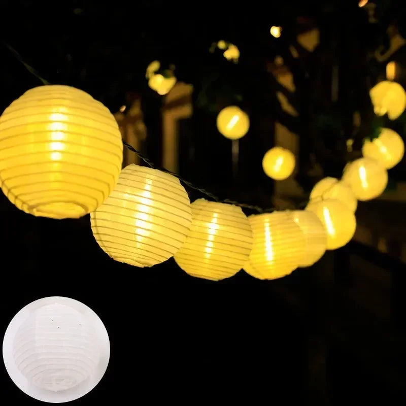 Solar-Lichterkette mit Laternen – wetterfest, acht Modi – Bild 1