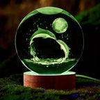 Glaskugel mit Lasergravur – Delfin- und Mondmotiv – Bild 2