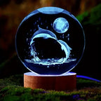 Glaskugel mit Lasergravur – Delfin- und Mondmotiv – Bild 5