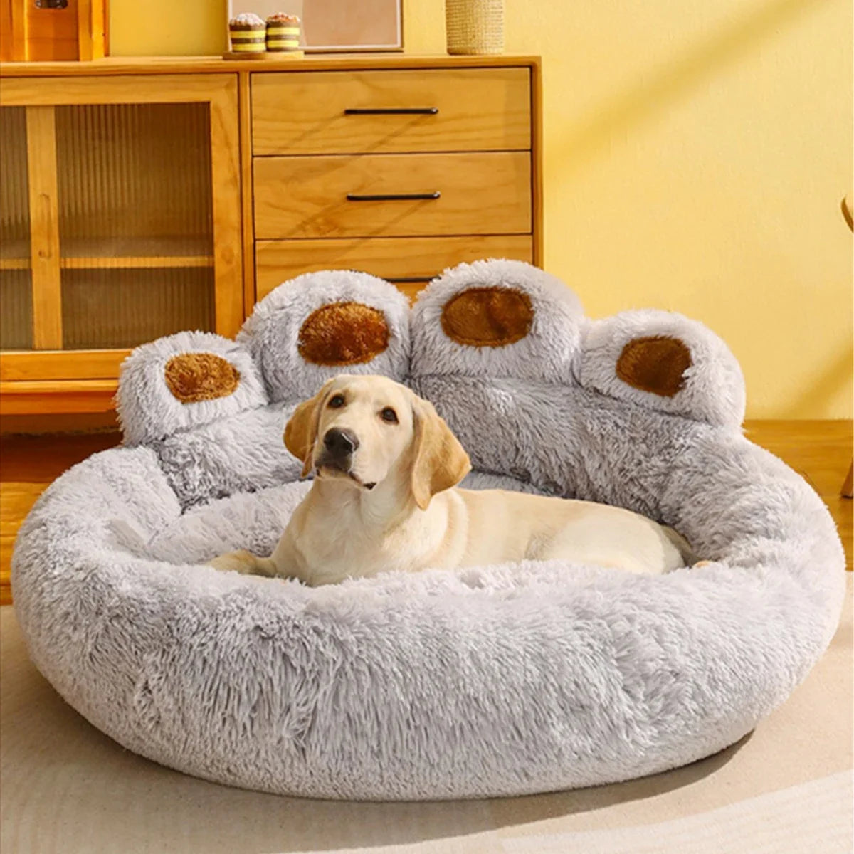 Rundes Kuschelbett für Hund und Katze – hoher Rand, waschbar – Bild 3