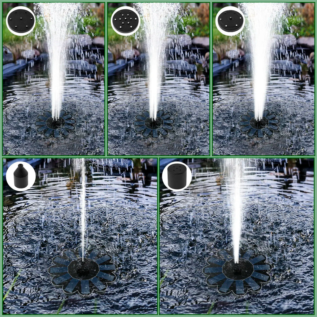 Solar-Springbrunnen mit fünf Aufsätzen – schwimmend – Bild 3