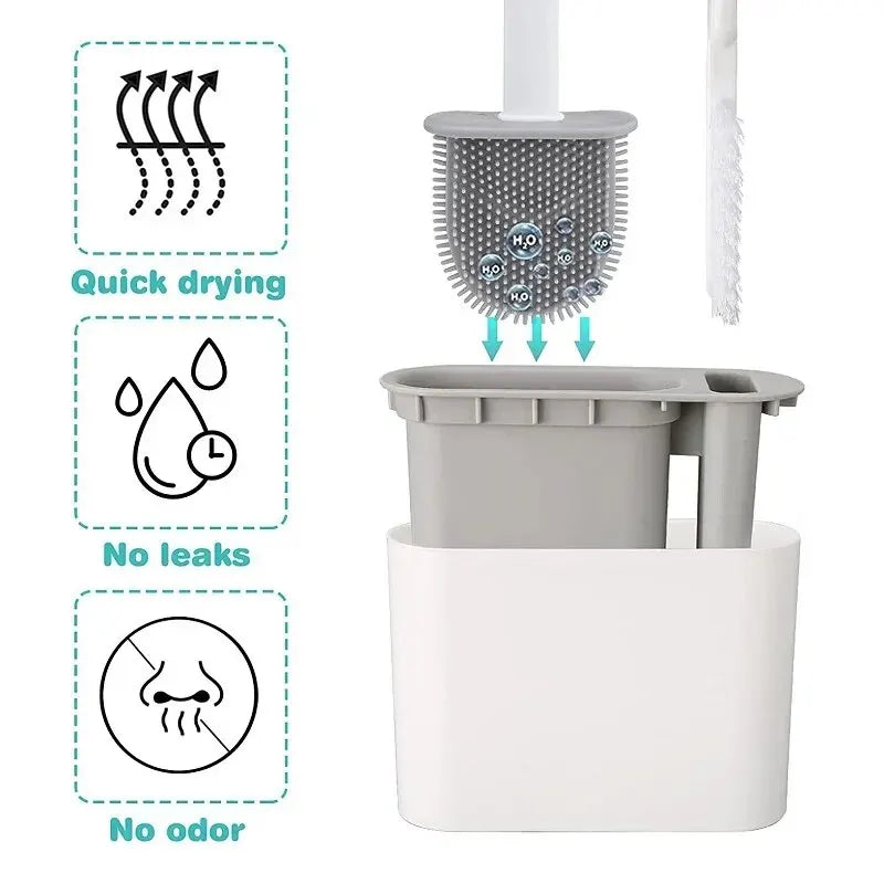 WC-Bürste aus Silikon mit Wandhalterung – tropffrei und platzsparend – Bild 6