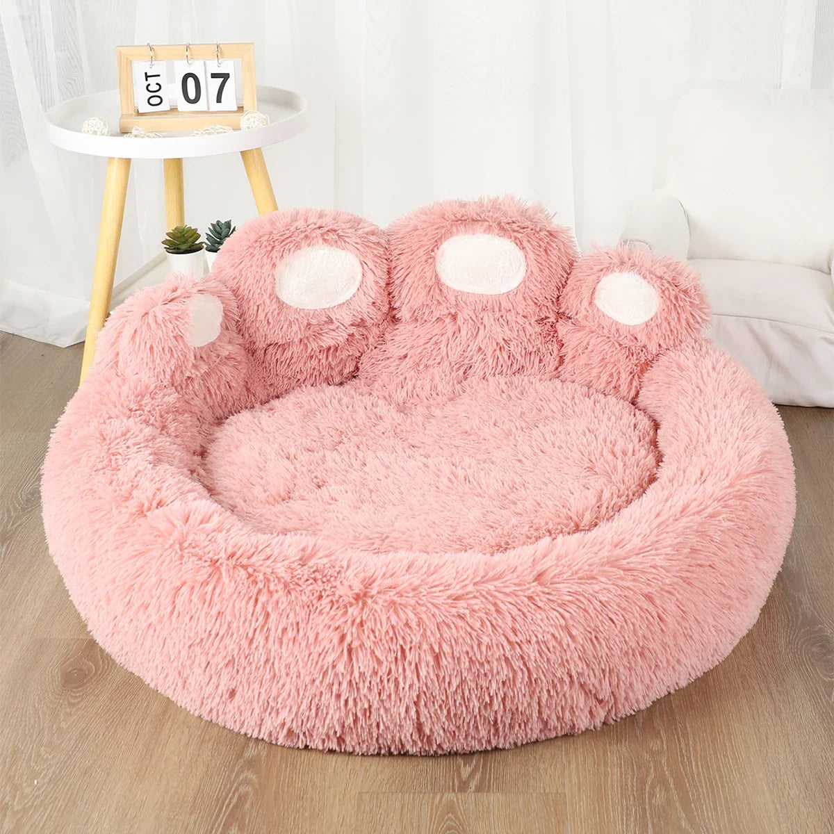 Rundes Kuschelbett für Hund und Katze – hoher Rand, waschbar – Bild 7