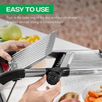 Mandoline mit verstellbarer Schnittstärke – Edelstahlklingen, Julienne-Einsatz – Bild 2