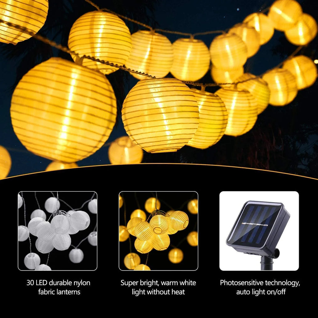 Solar-Lichterkette mit Laternen – wetterfest, acht Modi – Bild 5