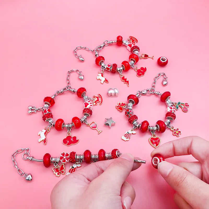 Bastelset für Armbänder – Perlen, Anhänger und Bänder – Bild 8