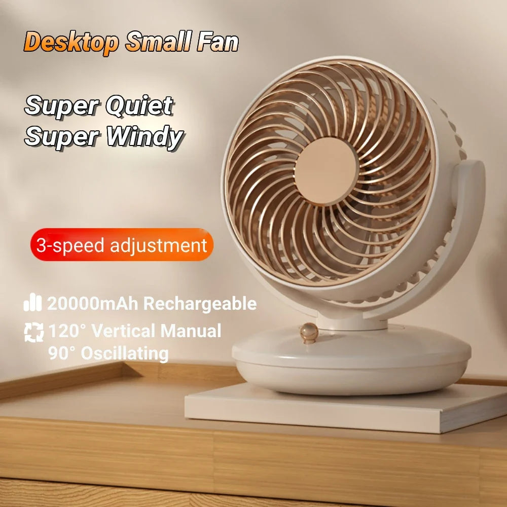 Tischventilator mit Rundumdrehung – drei Stufen, mit Akku – Bild 2