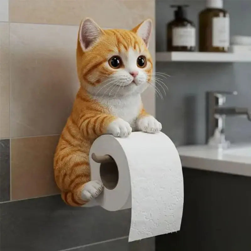 Toilettenpapierhalter als Katzenfigur – freistehend, für drei Rollen – Bild 8