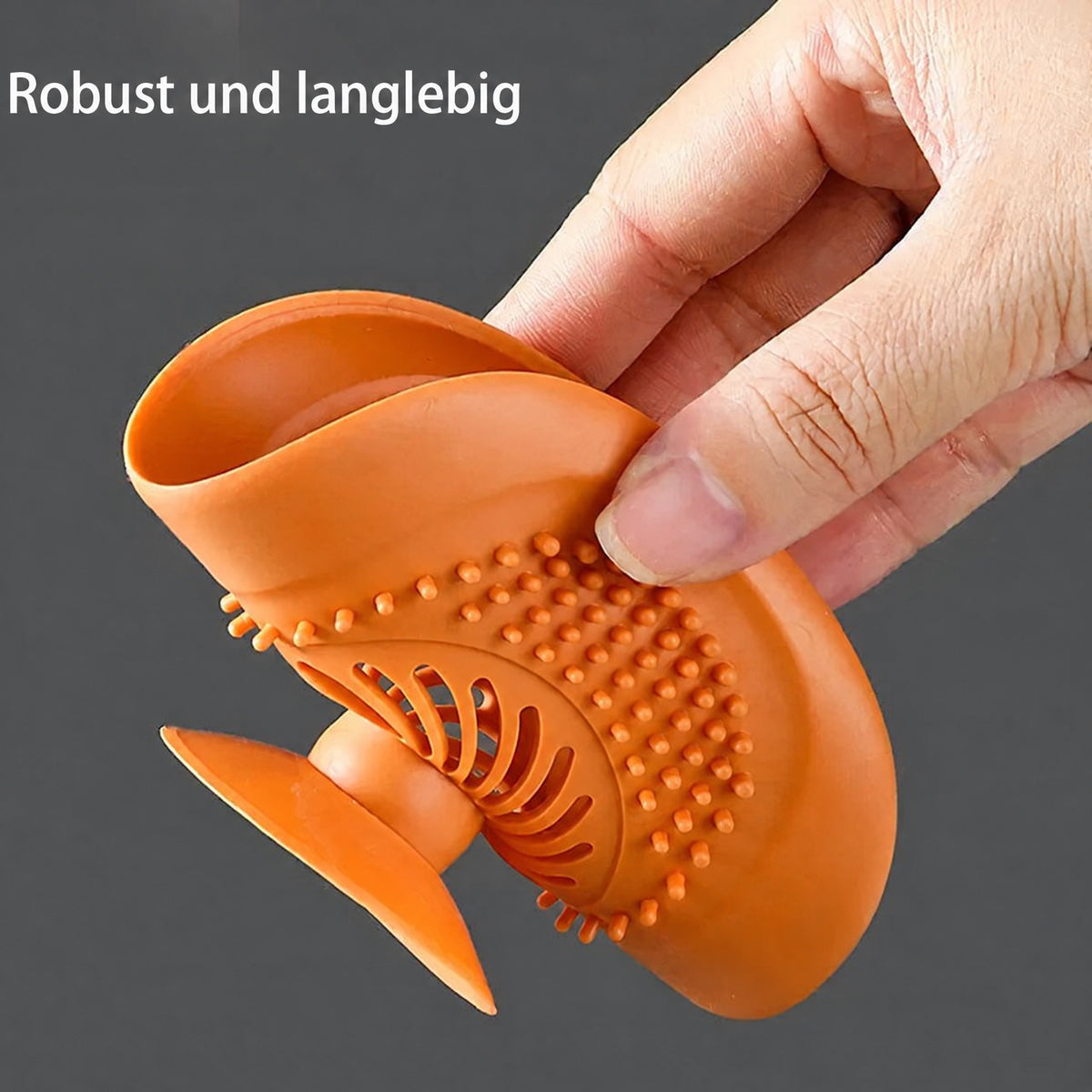 Abflusssieb aus Silikon – feinmaschig, mit Saugfuss