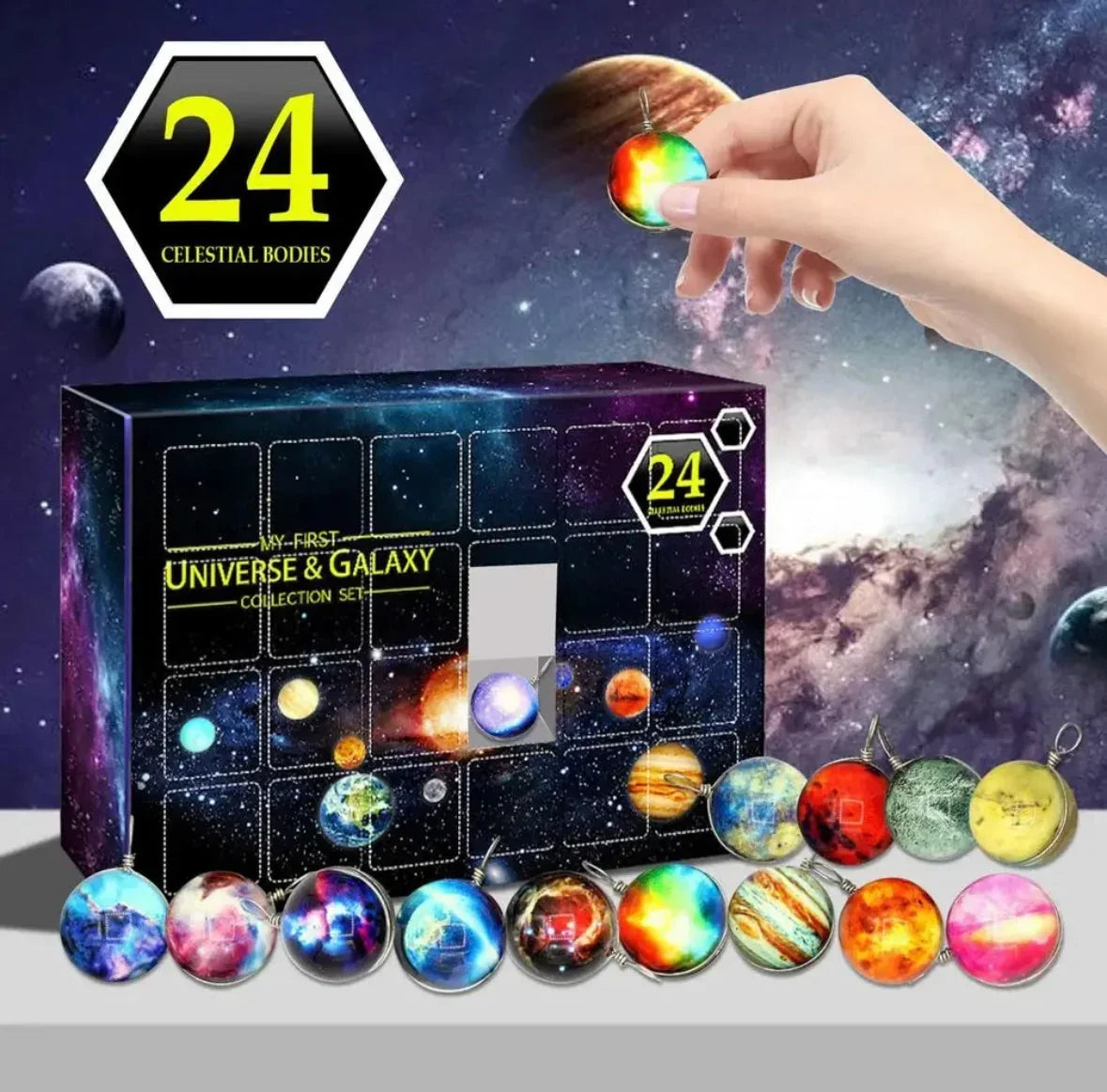 Adventskalender – 24 Weltraum-Anhänger zum Aufhängen – Bild 4