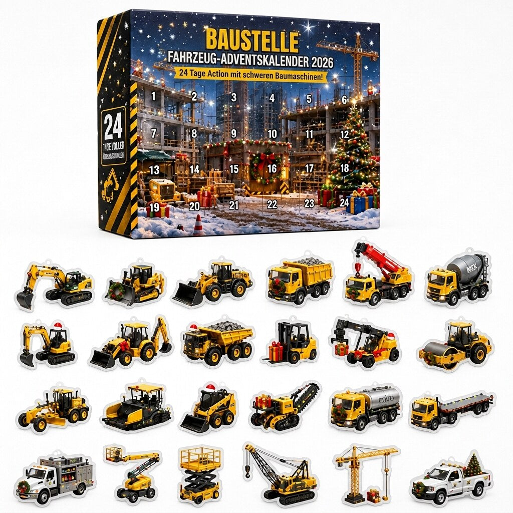Adventskalender – Baumaschinen, Acryl-Anhänger