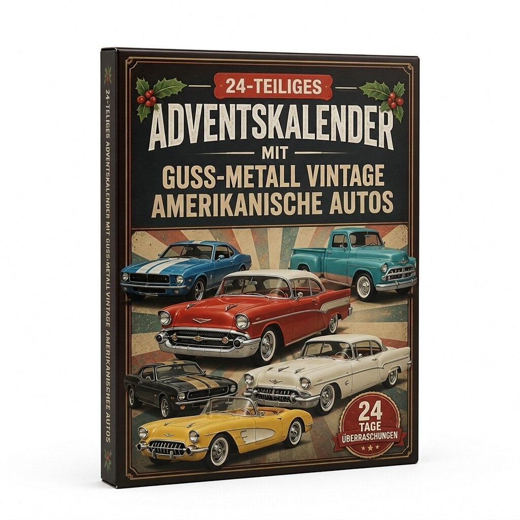 Adventskalender – Vintage Oldtimer aus Guss-Metall
