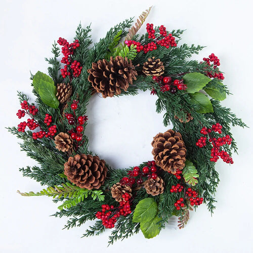 Adventskranz – Rote Beeren mit Zypressengrün