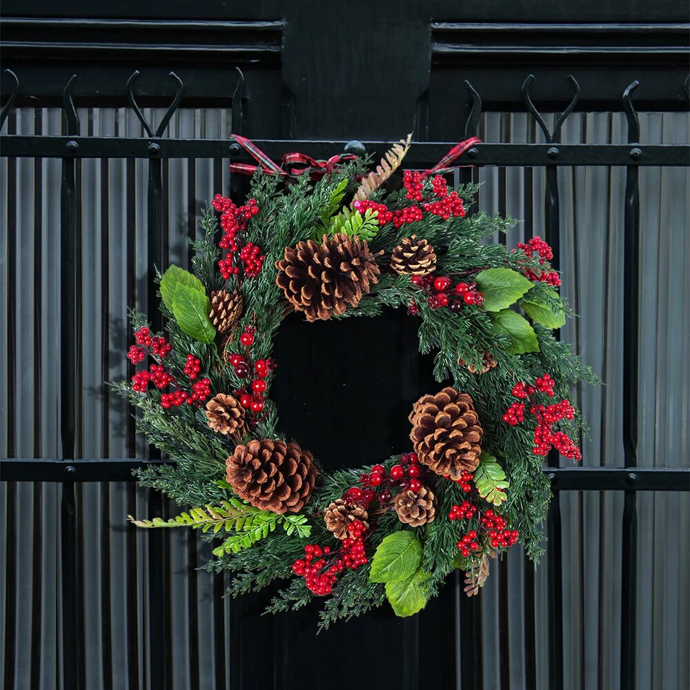 Adventskranz – Rote Beeren mit Zypressengrün