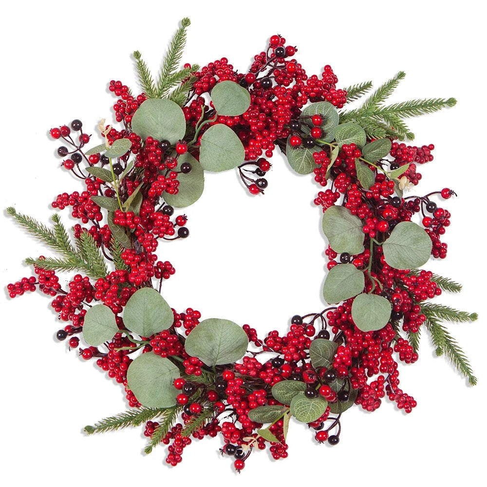 Adventskranz – Rote Beeren mit Zypressengrün