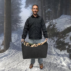 Kaminholzkorb aus Filz – faltbar, mit Holzgriffen – Bild 2
