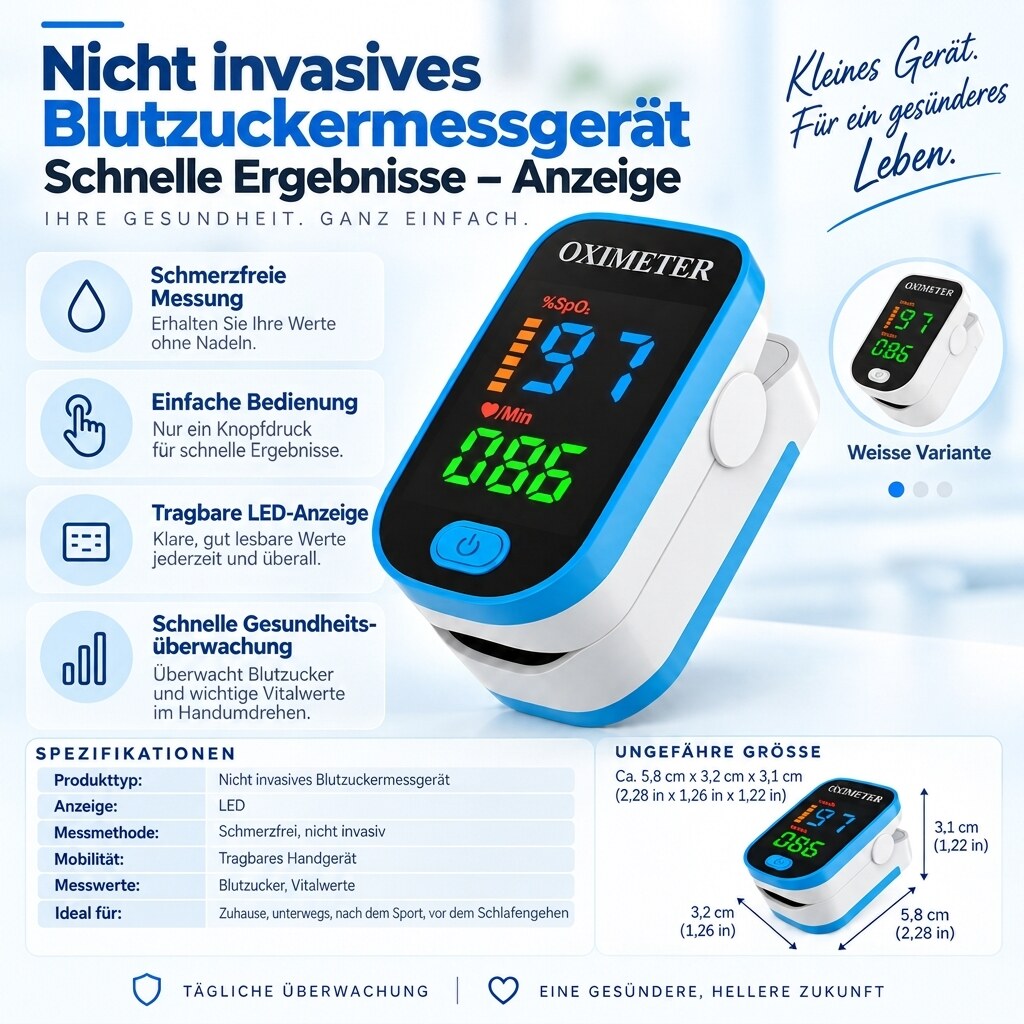 Blutzuckermessgerät – schmerzfrei, tragbar