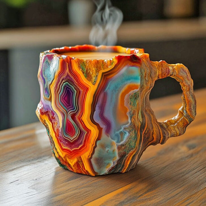 Doppelwandige Kaffeetasse in Mineraloptik – handgefertigt, mikrowellengeeignet – Bild 4