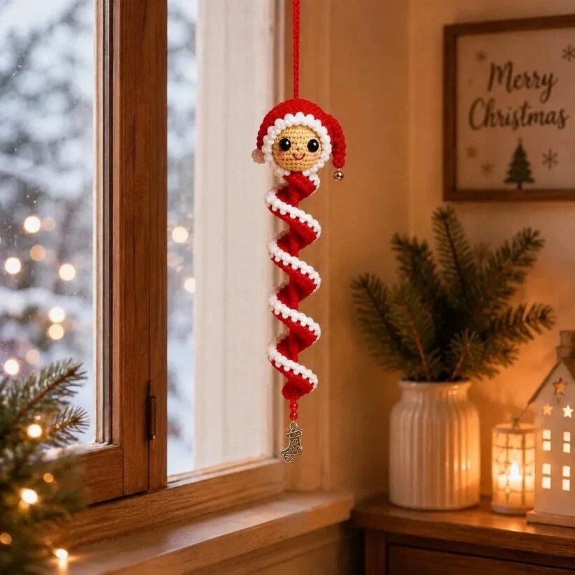 Christbaumkugeln zum Häkeln – Spiralmuster, vier Farben – Bild 5
