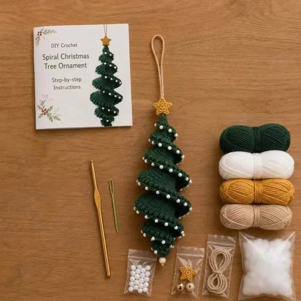 Christbaumkugeln zum Häkeln – Spiralmuster, vier Farben – Bild 7