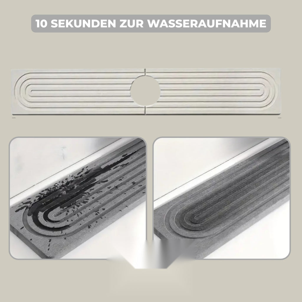 Abtropfmatte aus Kieselgur – saugfähige Spülenunterlage, rutschfest