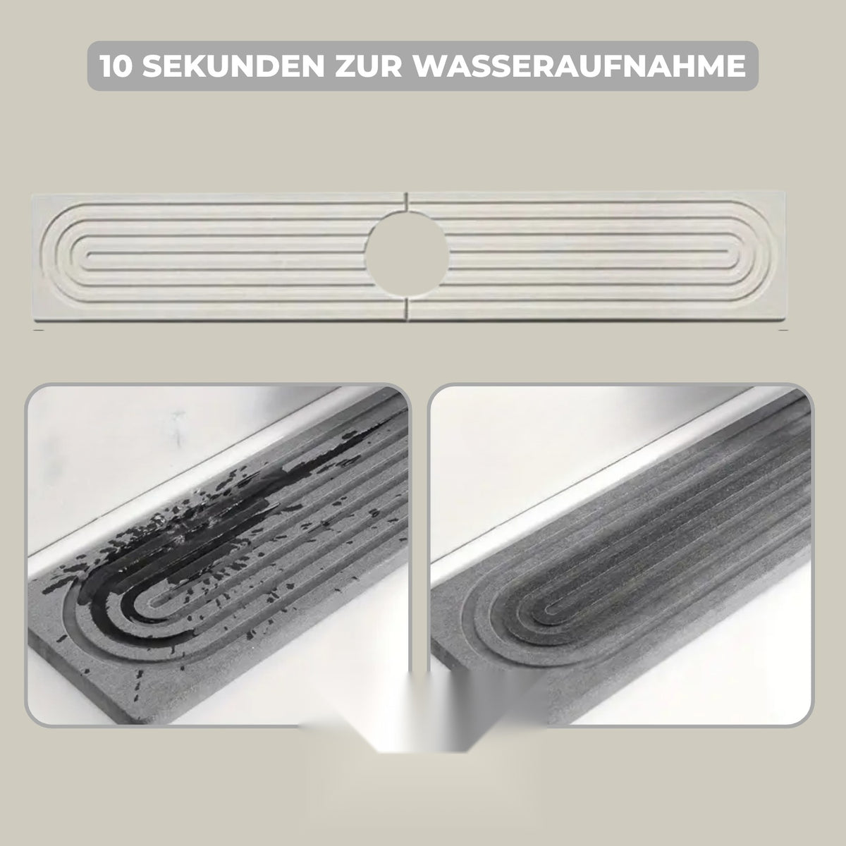 Abtropfmatte aus Kieselgur – saugfähige Spülenunterlage, rutschfest