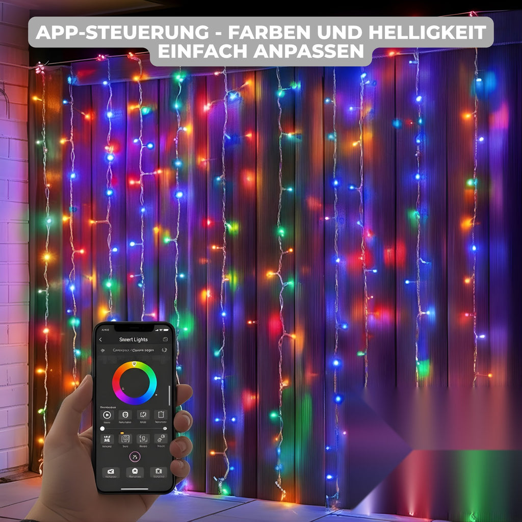 LED-Lichtervorhang – für Fenster und Wand