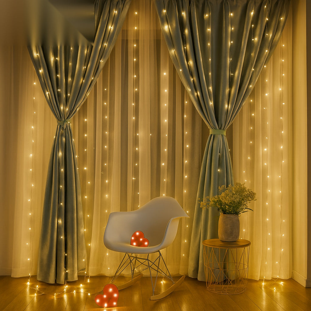 LED-Lichtervorhang – für Fenster und Wand