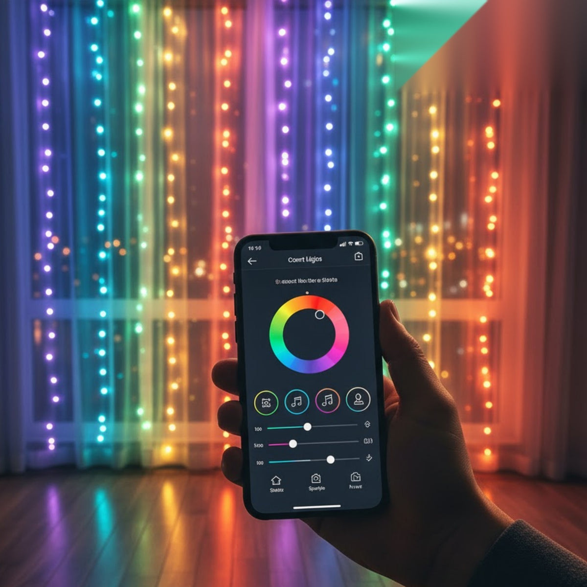 LED-Lichtervorhang – für Fenster und Wand