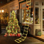 Gartenfigur mit Leiter – weihnachtlicher Aufsteller, zwei Farben – Bild 4