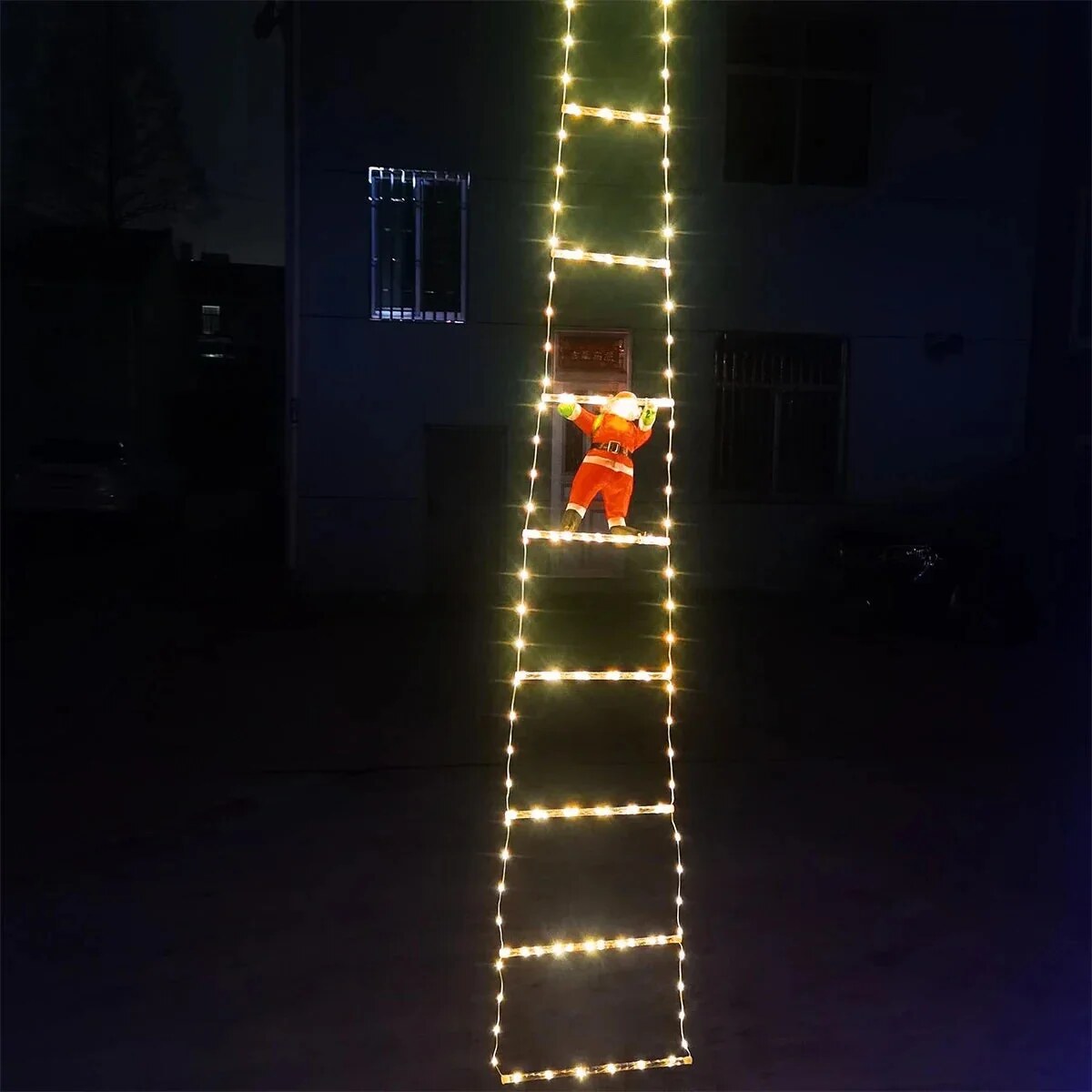 Gartenfigur mit Leiter – weihnachtlicher Aufsteller, zwei Farben – Bild 7