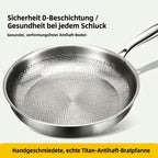 Gehämmerte Bratpfanne – Titan-Innenoberfläche, mehrschichtig