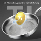 Gehämmerte Bratpfanne – Titan-Innenoberfläche, mehrschichtig